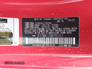 2022 Toyota 86 z VIN JF1ZNBC11N8755312, wystawiony jako IAAI lot #41945804 z przebiegiem 24 794 mil mil oraz . Historia ofert i sprzedaży dostępna na DreamBid. Obrazek 9.