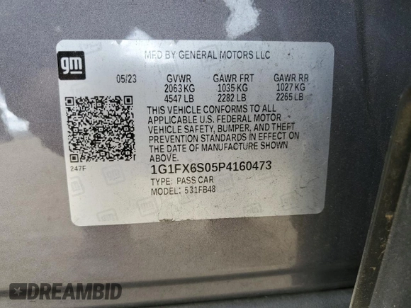 2023 Chevrolet Bolt EV 2LT z VIN 1G1FX6S05P4160473, wystawiony jako Copart lot #50808125 z przebiegiem 13 842 mil mil oraz Szkoda całkowita • Salvage title. Historia ofert i sprzedaży dostępna na DreamBid. Obrazek 14.