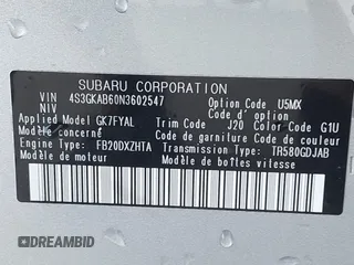 2022 Subaru Impreza with VIN 4S3GKAB60N3602547, listed as a IAAI auction lot 42389068 with 39,606 mi miles and . Bid and sale history available at DreamBid. Image 9.