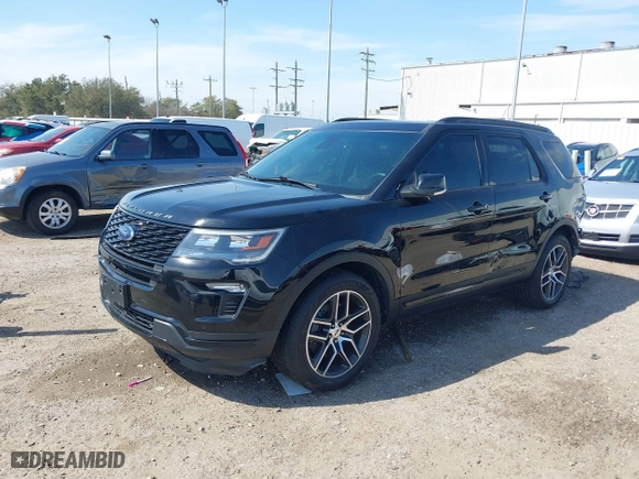 2018 Ford Explorer Sport with VIN 1FM5K8GT8JGC26290, listed as a IAAI auction lot 38832438 with 92,725 mi miles. Bid and sale history available at carsss.com. Image 18.