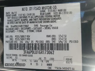2016 Ford Fusion SE Hybrid with VIN 3FA6P0LU1GR173062, listed as a Copart auction lot 43481475 with 240,761 mi miles and Clean Title. Bid and sale history available at carsss.com. Image 12.