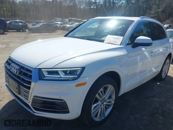 2018 Audi Q5 Premium Plus with VIN WA1BNAFY2J2082584, listed as a IAAI auction lot 41794887 with 53,877 mi miles. Bid and sale history available at carsss.com. Image 2.