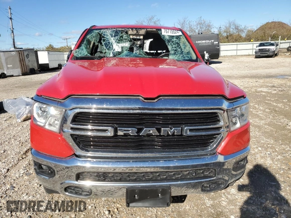 2020 Ram 1500 Big Horn with VIN 1C6SRFBT7LN130106, listed as a Copart auction lot 76715524 with 66,335 mi miles and Salvage Title. Bid and sale history available at carsss.com. Image 5.