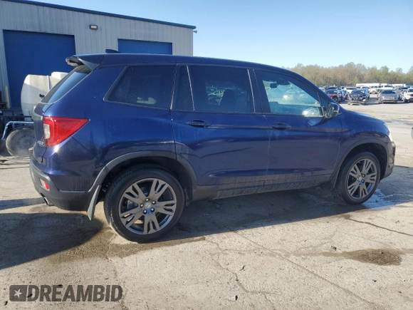 2021 Honda Passport EX-L with VIN 5FNYF8H57MB027798, listed as a Copart auction lot 54586735 with 28,658 mi miles and Salvage Title. Bid and sale history available at DreamBid. Image 3.
