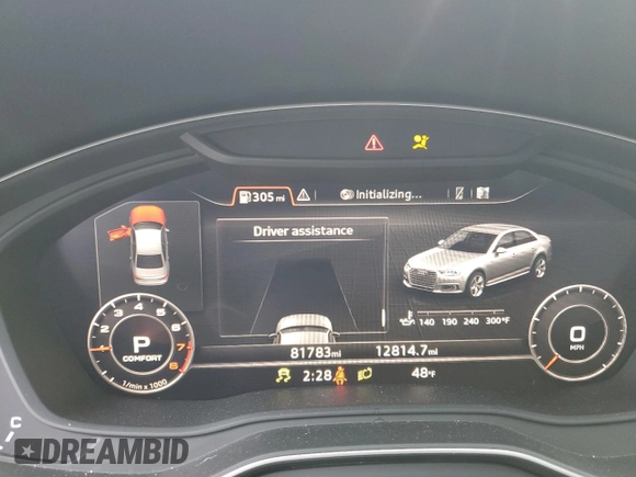 2019 Audi A4 Premium Plus with VIN WAUENAF45KN008539, listed as a Copart auction lot 46983635 with 81,783 mi miles and Clean Title. Bid and sale history available at carsss.com. Image 9.