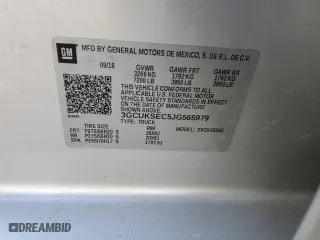 2018 Chevrolet Silverado 1500 LTZ with VIN 3GCUKSEC5JG565979, listed as a Copart auction lot 42134915 with 66,226 mi miles and Salvage Title. Bid and sale history available at carsss.com. Image 12.