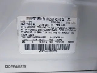 2012 Infiniti G25 Sedan x with VIN JN1DV6AR4CM860776, listed as a IAAI auction lot 42084208 with 128,071 mi miles. Bid and sale history available at carsss.com. Image 9.