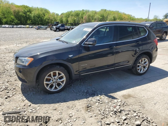 2013 BMW X3 xDrive28i with VIN 5UXWX9C52D0D01605, listed as a Copart auction lot 55208845 with 111,215 mi miles and Clean Title. Bid and sale history available at carsss.com. Image 1.