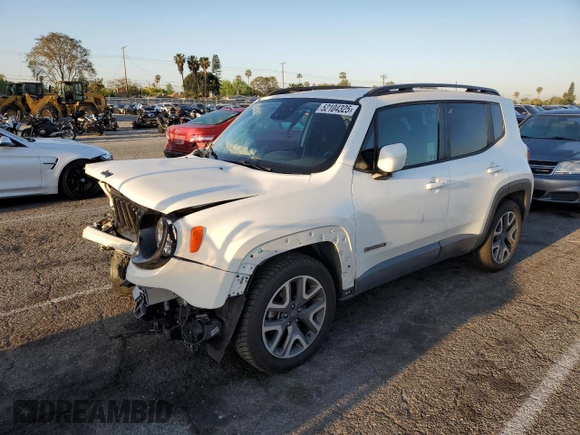 2018 Jeep Renegade Latitude with VIN ZACCJABB6JPG90511, listed as a Copart auction lot 52104325 with 61,986 mi miles and Salvage Title. Bid and sale history available at carsss.com. Image 1.