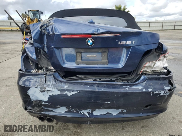 2011 BMW 1 Series 128i with VIN WBAUN1C57BVH83615, listed as a Copart auction lot 44755235 with 97,138 mi miles and Salvage title. Bid and sale history available at DreamBid. Image 6.