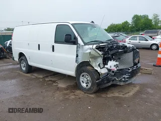 2024 Chevrolet Express Cargo with VIN 1GCWGAFP0R1250412, listed as a IAAI auction lot 42251682 with 9,199 mi miles and . Bid and sale history available at DreamBid. Image 1.