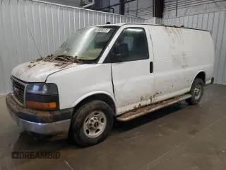 2023 GMC Savana Cargo Van with VIN 1GTW7AFP2P1138790, listed as a Copart auction lot 83101054 with 0 mi miles and Salvage Title. Bid and sale history available at carsss.com. Image 1.