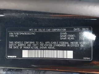 2011 Volvo V50 with VIN YV1672MW9B2603143, listed as a IAAI auction lot 41673995 with 139,845 mi miles. Bid and sale history available at carsss.com. Image 9.