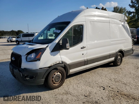 2021 Ford Transit Cargo with VIN 1FTBW3X83MKA40734, listed as a Copart auction lot 77427214 with Not Provided miles and Salvage Title. Bid and sale history available at carsss.com. Image 1.