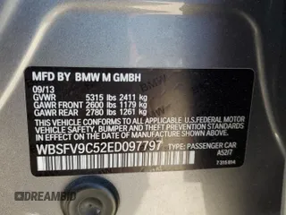 2014 BMW M5 with VIN WBSFV9C52ED097797, listed as a Copart auction lot 81085504 with 83,990 mi miles and Salvage Title. Bid and sale history available at carsss.com. Image 14.