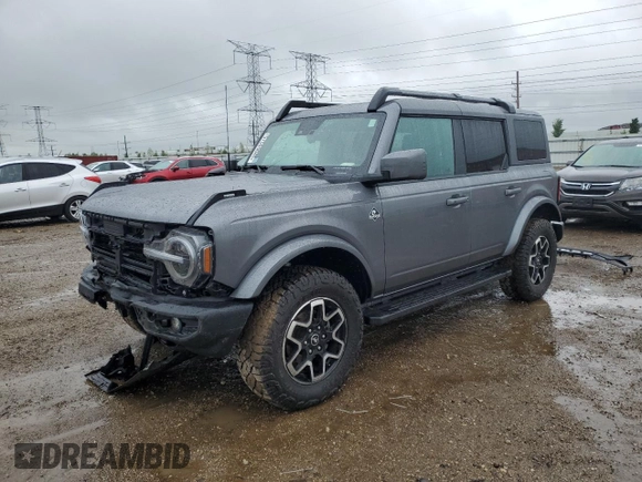 2024 Ford Bronco Outer Banks with VIN 1FMEE8BP5RLA22552, listed as a Copart auction lot 57555045 with 18,000 mi miles and Salvage title. Bid and sale history available at DreamBid. Image 1.