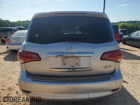 2012 Infiniti QX56 7-passenger with VIN JN8AZ2NF6C9518895, listed as a Copart auction lot 61084975 with 228,628 mi miles and Salvage title. Bid and sale history available at DreamBid. Image 6.
