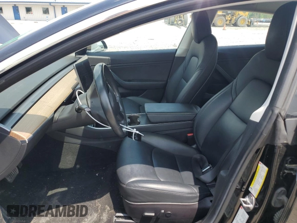 2018 Tesla Model 3 Long Range Battery with VIN 5YJ3E1EA3JF035530, listed as a Copart auction lot 53933835 with 53,697 mi miles and Salvage Title. Bid and sale history available at DreamBid. Image 7.