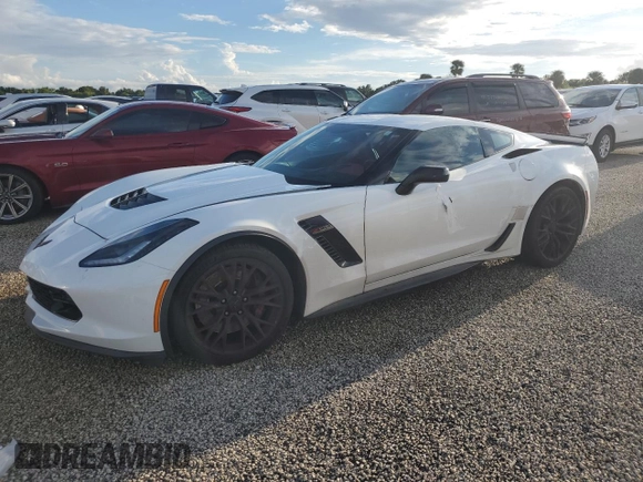 2017 Chevrolet Corvette Z06 2LZ with VIN 1G1YS2D68H5604880, listed as a Copart auction lot 74117834 with 0 mi miles and Salvage Title. Bid and sale history available at carsss.com. Image 1.