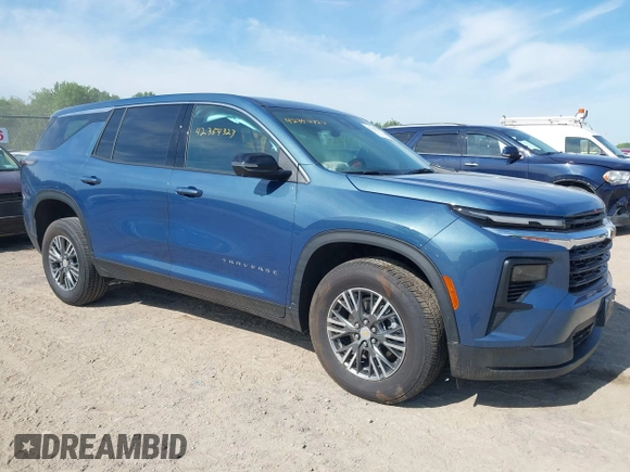 2024 Chevrolet Traverse FWD LS with VIN 1GNEREKS4RJ190066, listed as a IAAI auction lot 42354323 with 7,117 mi miles and . Bid and sale history available at DreamBid. Image 1.