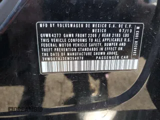 2014 Volkswagen Jetta SE z VIN 3VWD07AJ3EM354078, wystawiony jako Copart lot #63523535 z przebiegiem 137 118 mil mil oraz Czysty tytuł • Clean title. Historia ofert i sprzedaży dostępna na DreamBid. Obrazek 12.