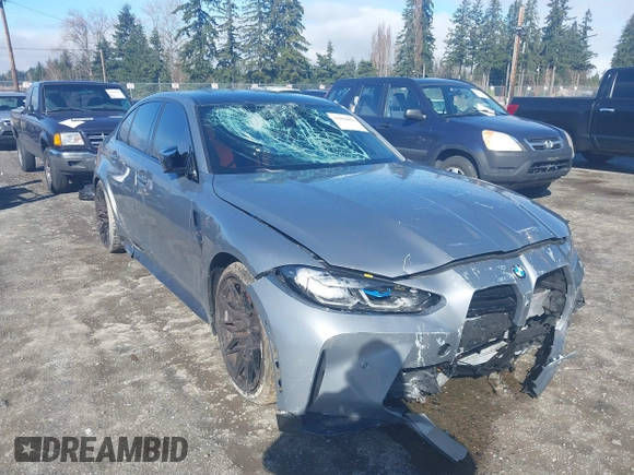 2023 BMW M3 Competition z VIN WBS33AY05PFR45136, wystawiony jako IAAI lot #41884851 z przebiegiem 6274 mil mil oraz . Historia ofert i sprzedaży dostępna na DreamBid. Obrazek 6.