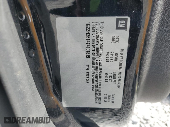 2007 Pontiac G6 GT with VIN 1G2ZH361474107819, listed as a Copart auction lot 52082715 with 137,241 mi miles and Salvage title. Bid and sale history available at DreamBid. Image 14.