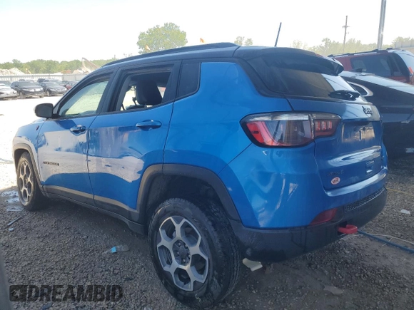 2022 Jeep Compass Trailhawk z VIN 3C4NJDDB1NT167161, wystawiony jako Copart lot #55769615 z przebiegiem 44 557 mil mil oraz Czysty tytuł • Clean title. Historia ofert i sprzedaży dostępna na DreamBid. Obrazek 2.