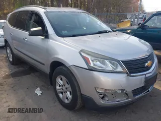 2016 Chevrolet Traverse LS z VIN 1GNKVFED1GJ108874, wystawiony jako IAAI lot #42060114 z przebiegiem 118 431 mil mil oraz . Historia ofert i sprzedaży dostępna na DreamBid. Obrazek 1.
