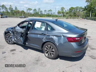 2024 Volkswagen Jetta S with VIN 3VW5M7BU2RM074403, listed as a IAAI auction lot 42215635 with 2,483 mi miles and . Bid and sale history available at DreamBid. Image 3.