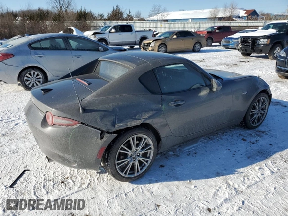 2024 Mazda MX-5 Miata Grand Touring z VIN JM1NDAM73R0607806, wystawiony jako Copart lot #88531435 z przebiegiem 3 089 mil mil oraz Szkoda całkowita • Salvage title. Historia ofert i sprzedaży dostępna na DreamBid. Obrazek 3.