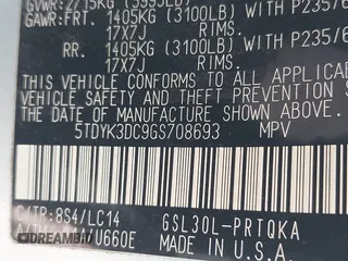 2016 Toyota Sienna XLE with VIN 5TDYK3DC9GS708693, listed as a IAAI auction lot 42231532 with 153,865 mi miles and . Bid and sale history available at DreamBid. Image 9.