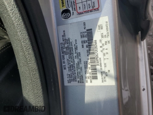 2012 Ford Fusion SPORT with VIN 3FAHP0DC7CR282666, listed as a Copart auction lot 49057605 with 178,908 mi miles and Salvage Title. Bid and sale history available at carsss.com. Image 14.