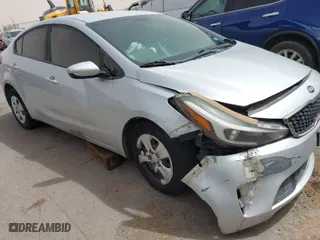 2017 Kia Forte LX with VIN 3KPFK4A7XHE109060, listed as a IAAI auction lot 41914583 with 111,750 mi miles. Bid and sale history available at carsss.com. Image 1.