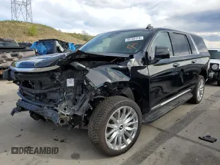 2023 Cadillac Escalade ESV 4WD Premium Luxury with VIN 1GYS4KKL1PR140896, listed as a Copart auction lot 55159114 with 45,860 mi miles and Salvage Title. Bid and sale history available at carsss.com. Image 1.