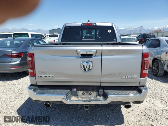 2020 Ram 1500 Laramie with VIN 1C6SRFJT8LN326685, listed as a Copart auction lot 54563825 with 21,246 mi miles and Salvage title. Bid and sale history available at DreamBid. Image 6.