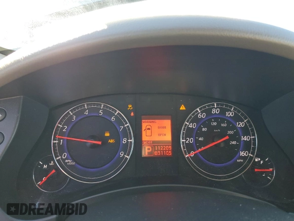 2010 Infiniti EX Journey with VIN JN1AJ0HR8AM755446, listed as a Copart auction lot 41478195 with 112,209 mi miles and Salvage Title. Bid and sale history available at DreamBid. Image 9.