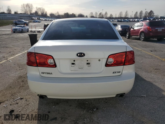 2007 Kia Optima EX with VIN KNAGE124475134560, listed as a Copart auction lot 85564384 with 106,233 mi miles and Salvage Title. Bid and sale history available at carsss.com. Image 6.
