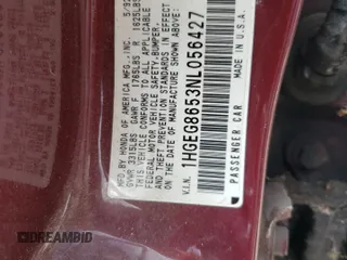 1992 Honda Civic z VIN 1HGEG8653NL056427, wystawiony jako Copart lot #69135114 z przebiegiem 143 658 mil mil oraz Tytuł czysty. Historia ofert i sprzedaży dostępna na DreamBid. Obrazek 12.