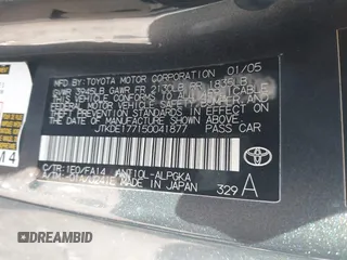 2005 Scion tC with VIN JTKDE177150041877, listed as a IAAI auction lot 41877581 with 240,179 mi miles. Bid and sale history available at carsss.com. Image 9.