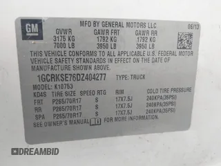 2013 Chevrolet Silverado 1500 LT with VIN 1GCRKSE76DZ404277, listed as a IAAI auction lot 41737878 with 204,921 mi miles and . Bid and sale history available at DreamBid. Image 9.