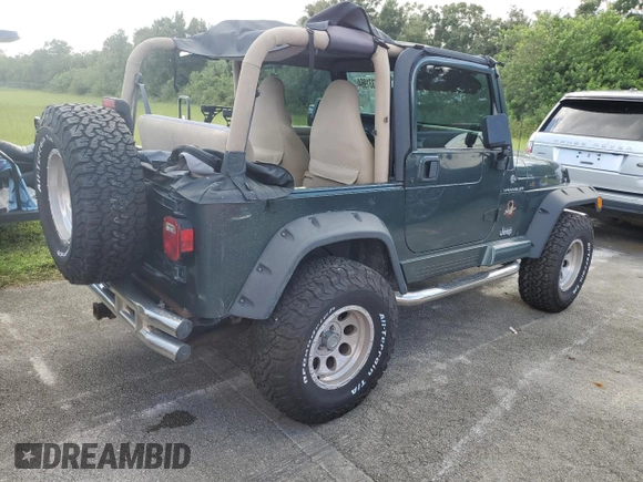 2002 Jeep Wrangler Sahara with VIN 1J4FA59S12P766719, listed as a Copart auction lot 74331964 with 128,881 mi miles and Non Repairable. Bid and sale history available at carsss.com. Image 3.