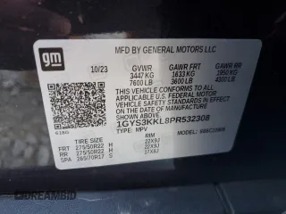 2023 Cadillac Escalade z VIN 1GYS3KKL8PR532308, wystawiony jako Copart lot #81524234 z przebiegiem 11 968 mil mil oraz Szkoda całkowita • Salvage title. Historia ofert i sprzedaży dostępna na DreamBid. Obrazek 13.