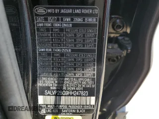 2017 Land Rover Range Rover Evoque SE with VIN SALVP2BG9HH247823, listed as a Copart auction lot 60155285 with 77,584 mi miles and Salvage title. Bid and sale history available at DreamBid. Image 14.