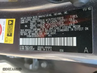 2011 Toyota Highlander Limited with VIN 5TDDK3EH3BS054212, listed as a Copart auction lot 66919174 with 353,166 mi miles and Non Repairable. Bid and sale history available at carsss.com. Image 13.