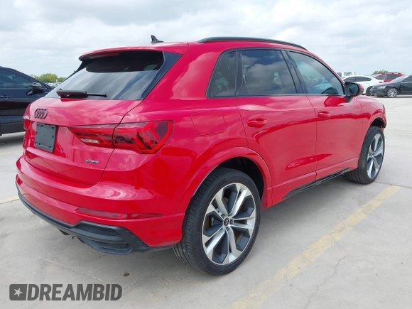 2022 Audi Q3 S line Premium Plus with VIN WA1EECF38N1019269, listed as a IAAI auction lot 42085737 with 40,982 mi miles and . Bid and sale history available at DreamBid. Image 4.