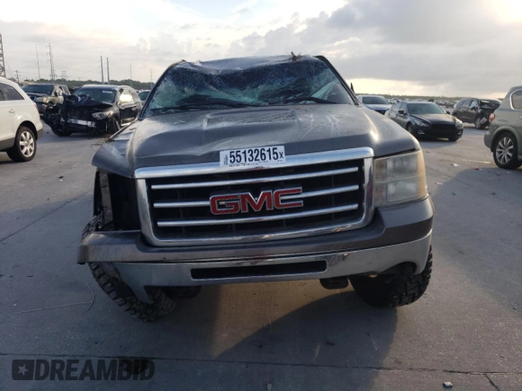 2013 GMC Sierra 1500 SLE with VIN 3GTP1VE07DG163585, listed as a Copart auction lot 55132615 with Not provided miles and Salvage title. Bid and sale history available at DreamBid. Image 5.