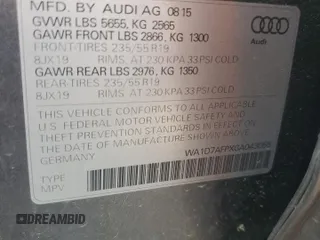 2016 Audi Q5 Premium Plus z VIN WA1D7AFPXGA043055, wystawiony jako Copart lot #54715975 z przebiegiem 64 184 mil mil oraz Szkody całkowita. Historia ofert i sprzedaży dostępna na DreamBid. Obrazek 12.