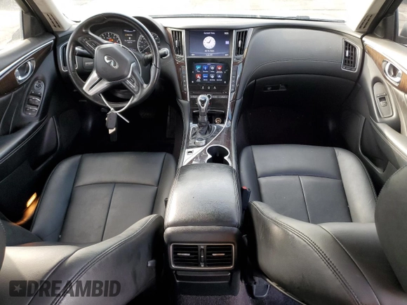 2018 Infiniti Q50 2.0t LUXE with VIN JN1CV7AP6JM240900, listed as a Copart auction lot 44648925 with 52,619 mi miles and Salvage Title. Bid and sale history available at carsss.com. Image 8.