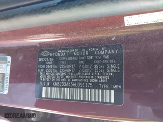 2017 Hyundai Tucson SE Plus with VIN KM8J33A45HU391175, listed as a IAAI auction lot 41803304 with 70,784 mi miles. Bid and sale history available at carsss.com. Image 9.
